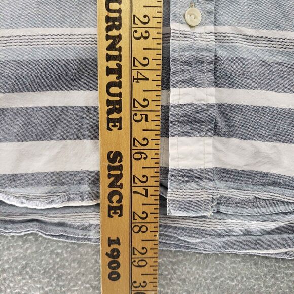 Quiksilver Blue Striped Long Sleeve Shirt Mens Medium Modern Fit‎ y2k Skater - Picture 5 of 5